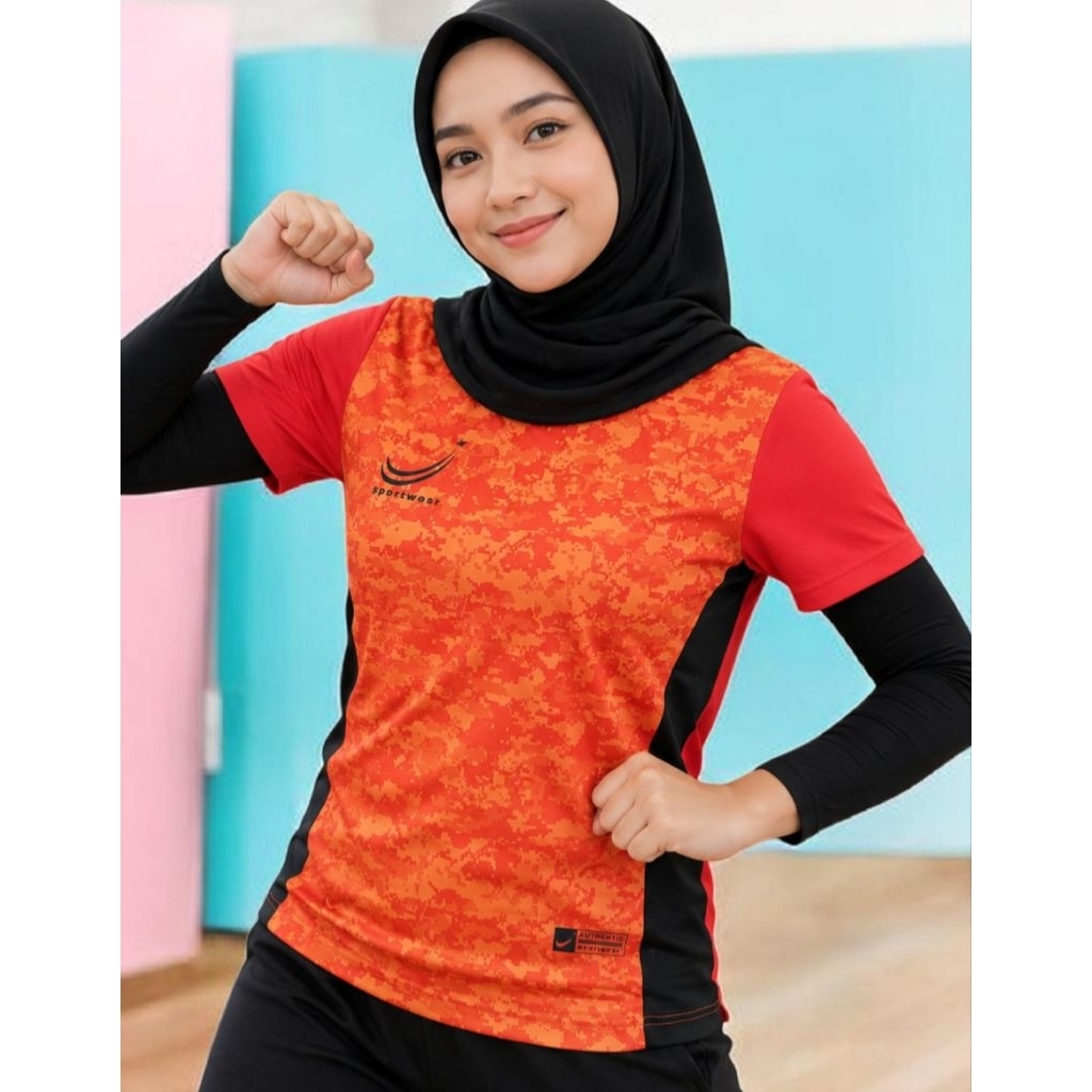 kaos baju Jersey atasan wanita remaja dewasa cocok buat senam joging aerobik zumba volly futsal teni