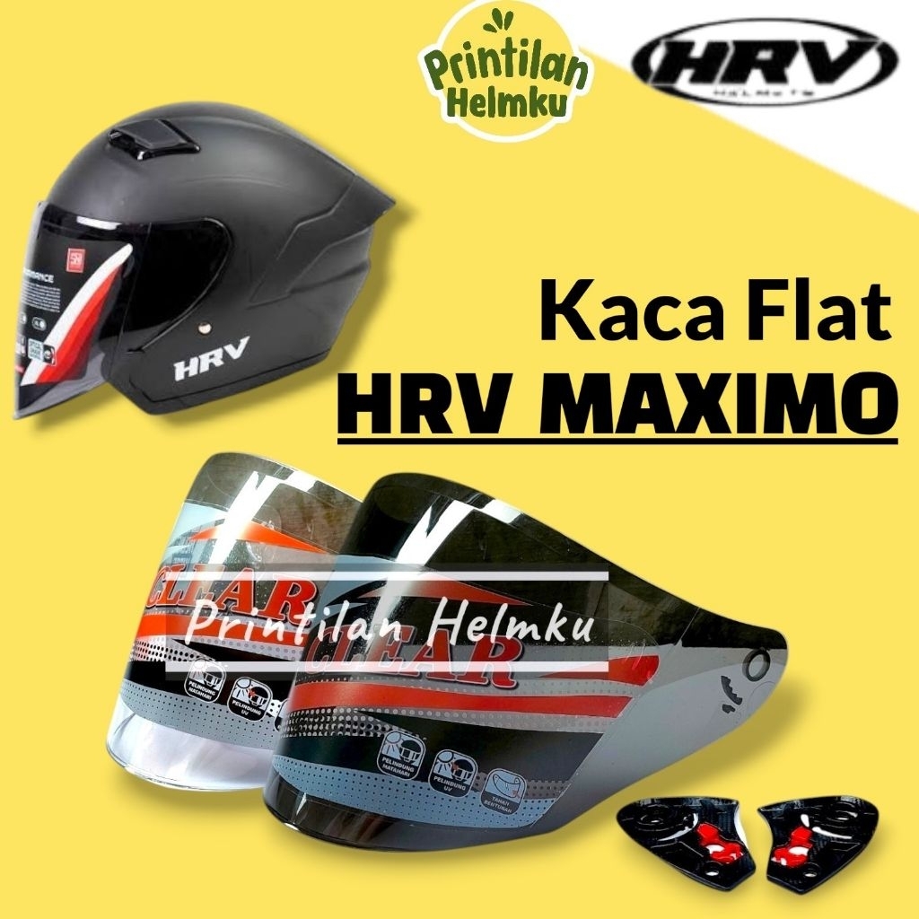 Kaca Helm HRV MAXIMO Flat Visor Helmet Hrv Maximo Bening Hitam