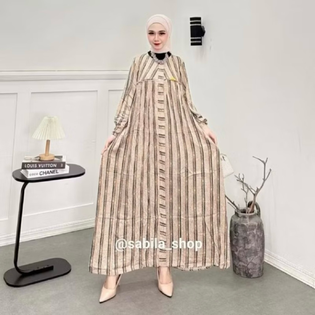 Gamis dan Midi Salur Kekinian - Rayon Premium Terbaru