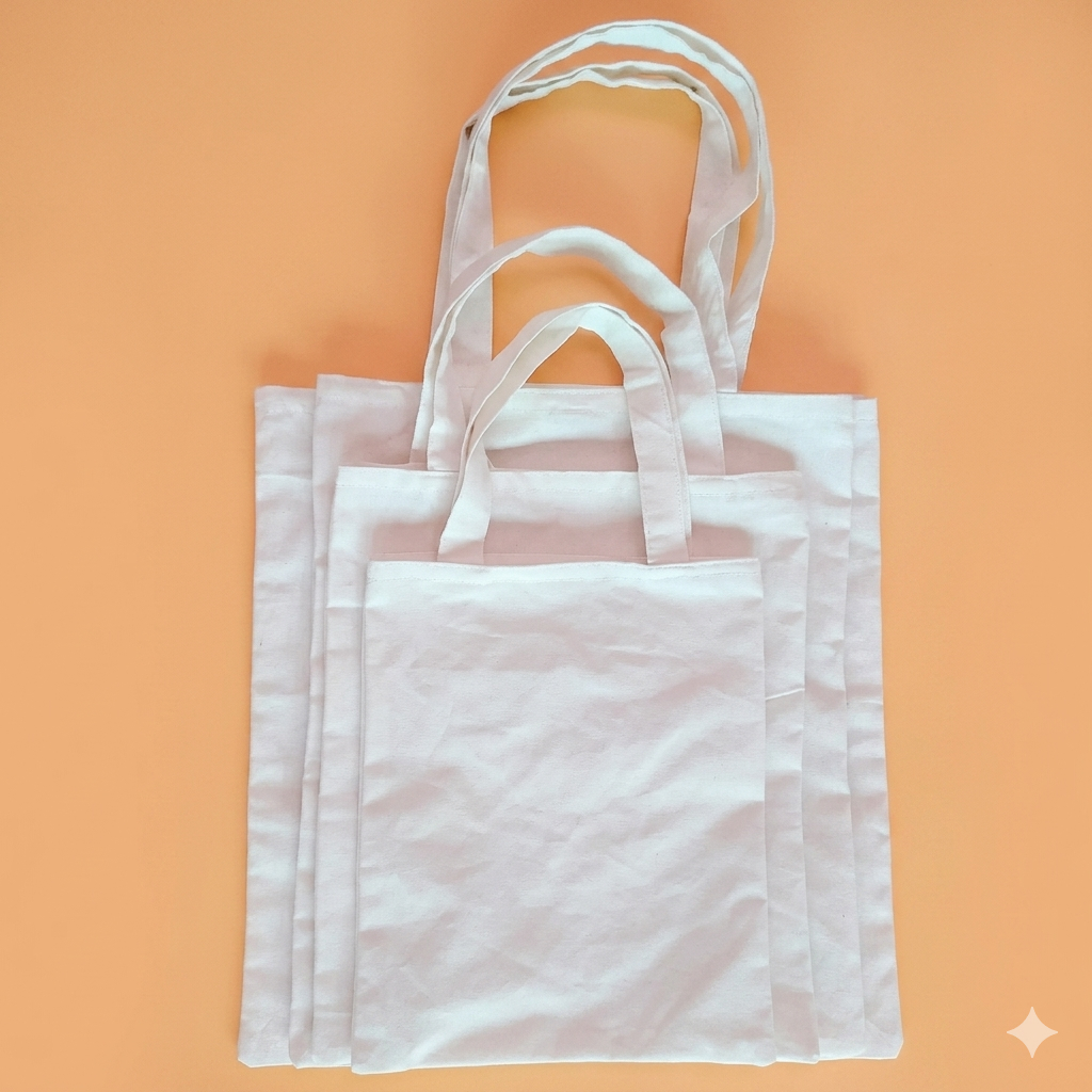Tas Tote Bag Blacu Polos Putih Kanvas White Murah Grosir Bahan Ecoprint Prakarya P5 Kokurikuler Souv