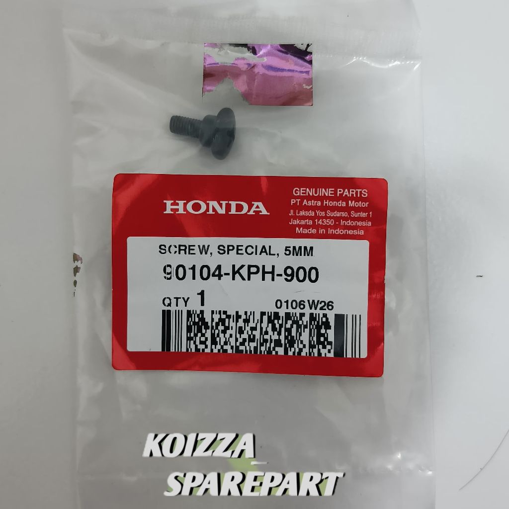 HGP 90104-KPH-900 SCREW SPECIAL 5MM PANJANG 1,4CM ,SUPRA, KARISMA,KIRANA ,BEAT,VARIO