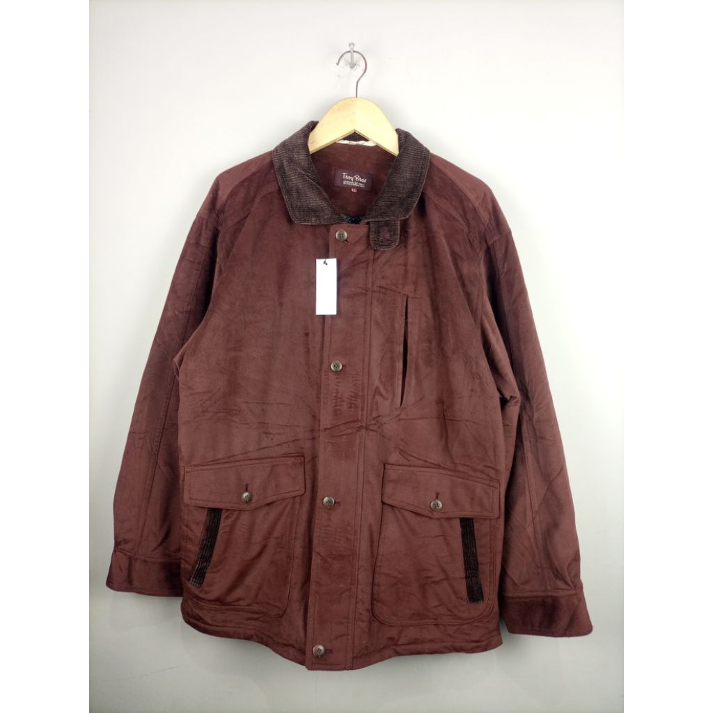Jaket Troy Bros Original Suede Mix Corduroy C.a.l.i.f.o.r.n.i.a U.S.A_Vintage Kasual Horington Tebal