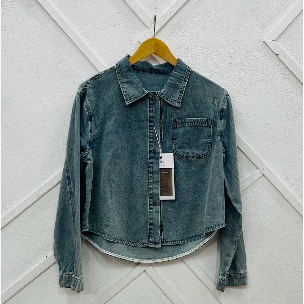 Blus Wanita Bahan Jeans Import 066