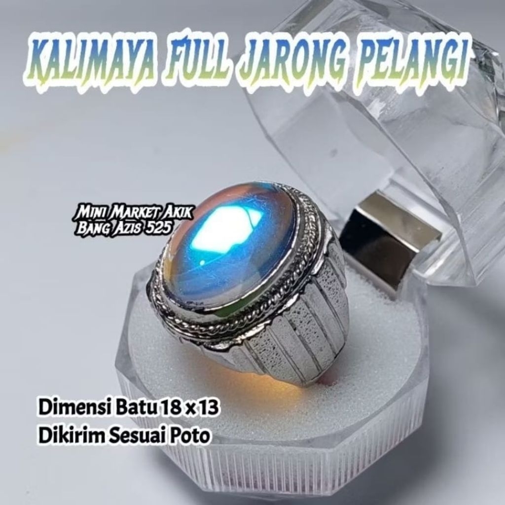 Cincin batu akik kalimaya India mewah dim18 cincin pria ring alpaka super elegan murah terlaris