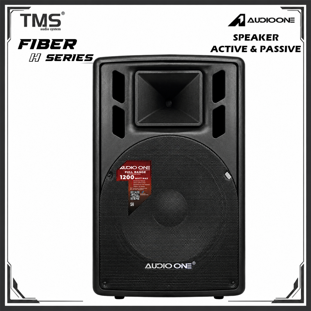 Speaker Aktif Pasif 12/15 Inch AUDIO ONE  H 112/115  Fiber Monitor USB Bluetooth Equalizer Original