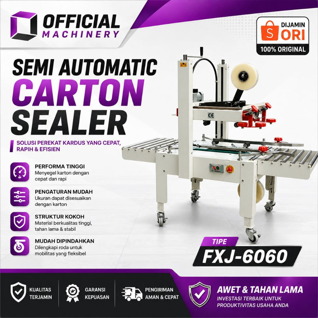 Getra Semi Automatic Carton Sealer FXJ-6060 / Mesin Carton Sealer