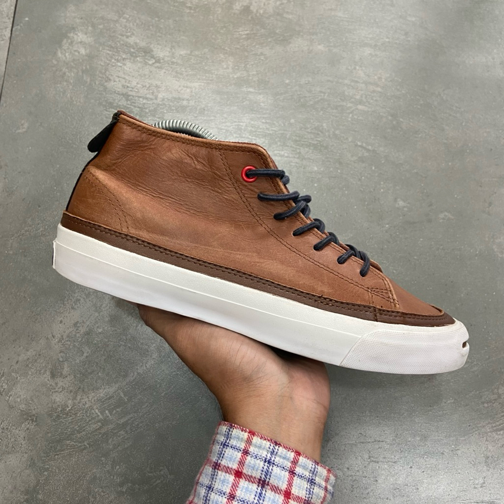 [Size 40] Converse Jack Purcell Mid Brown Leather ) Second Original Kondisi Mulus Nominus Seperti Be