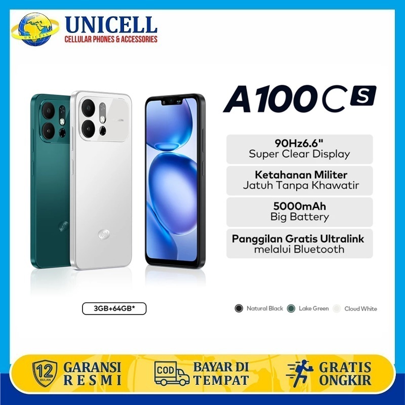 Itel A100cs RAM 3GB/64GB Layar 6.6" 90Hz HP Tahan Banting Military Grade Baterai 5000mAh