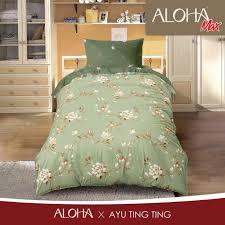 Aloha - Bed Cover SET SPREI FITTED Single T20 Motif Dewasa Bunga Minimalis