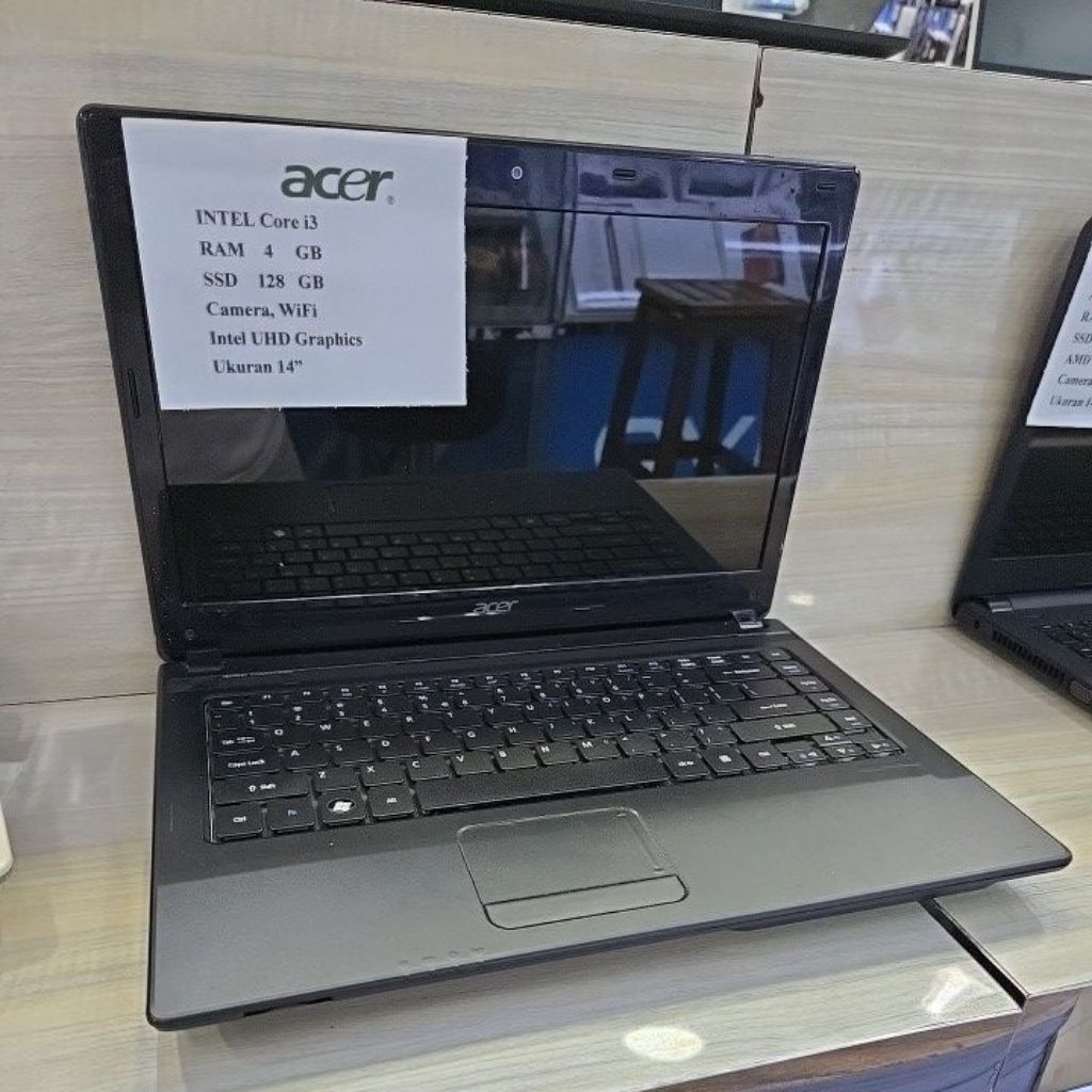 laptop second acer intel core i3 ram 4gb ssd 128gb
