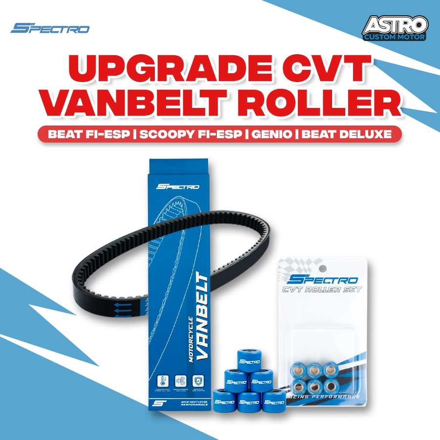 Paket Vanbelt + Roller Spectro Beat Fi Scoopy Fi ESP POP Deluxe Genio Roler Vbelt Upgrade CVT Racing