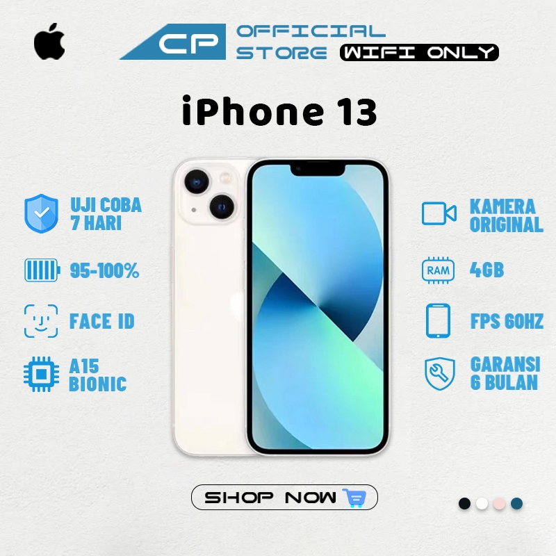 iPhone 13 WIFI ONLY SIM LOCK iCloud Bypass Variasi Khusus Game/Live 128GB/256GB Bekas Second Origina
