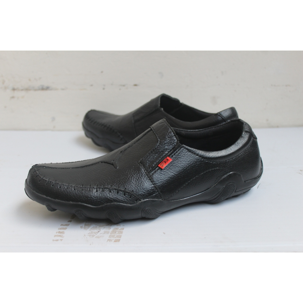 Cod Sepatu Kulit Pansus Pria Model Justin Slop Pansus Bahan Kulit Asli Semi Formal Nyaman Keren Sant