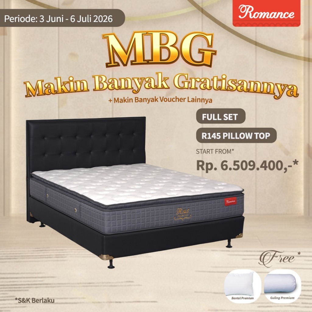 Romance - Kasur R145 Pillowtop (Full Set) Romance Grosir