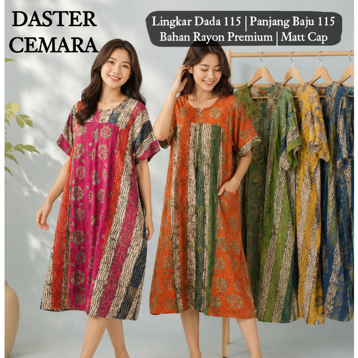 Daster Cemara Busui Batik Cap Aan Rayon Premium - Baju Tidur Daster