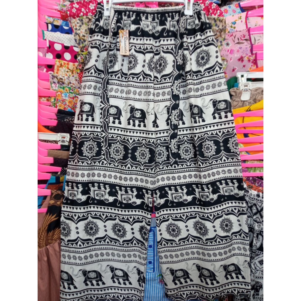 Celana Panjang Kulot Jumbo Motif Gajah Etnik Bali Jogja Thailand Tailan Kain Bali Panjang Unik Nyama
