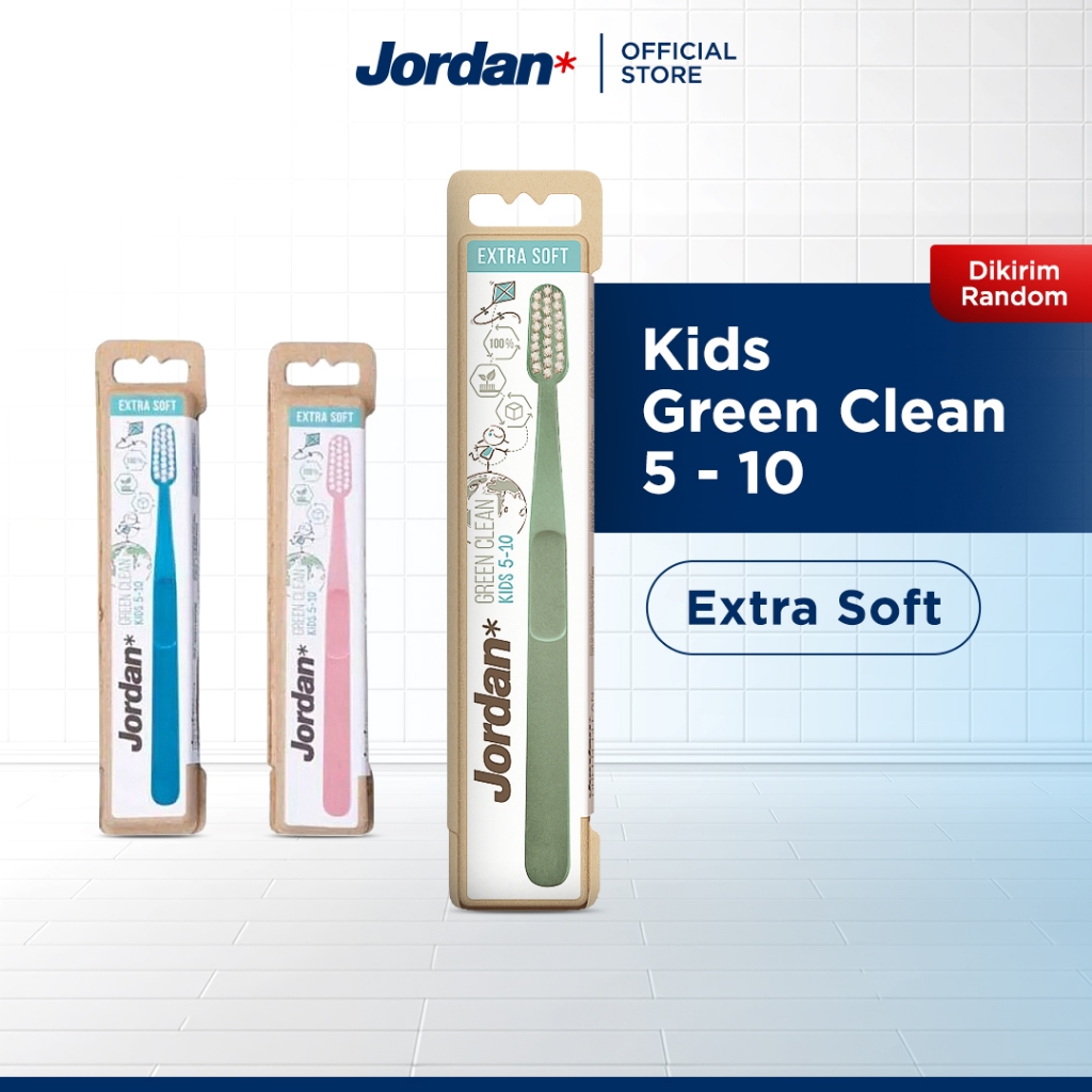 Jordan Oral Care Kids Green Clean 5-10 Extra Soft - Sikat Gigi Anak