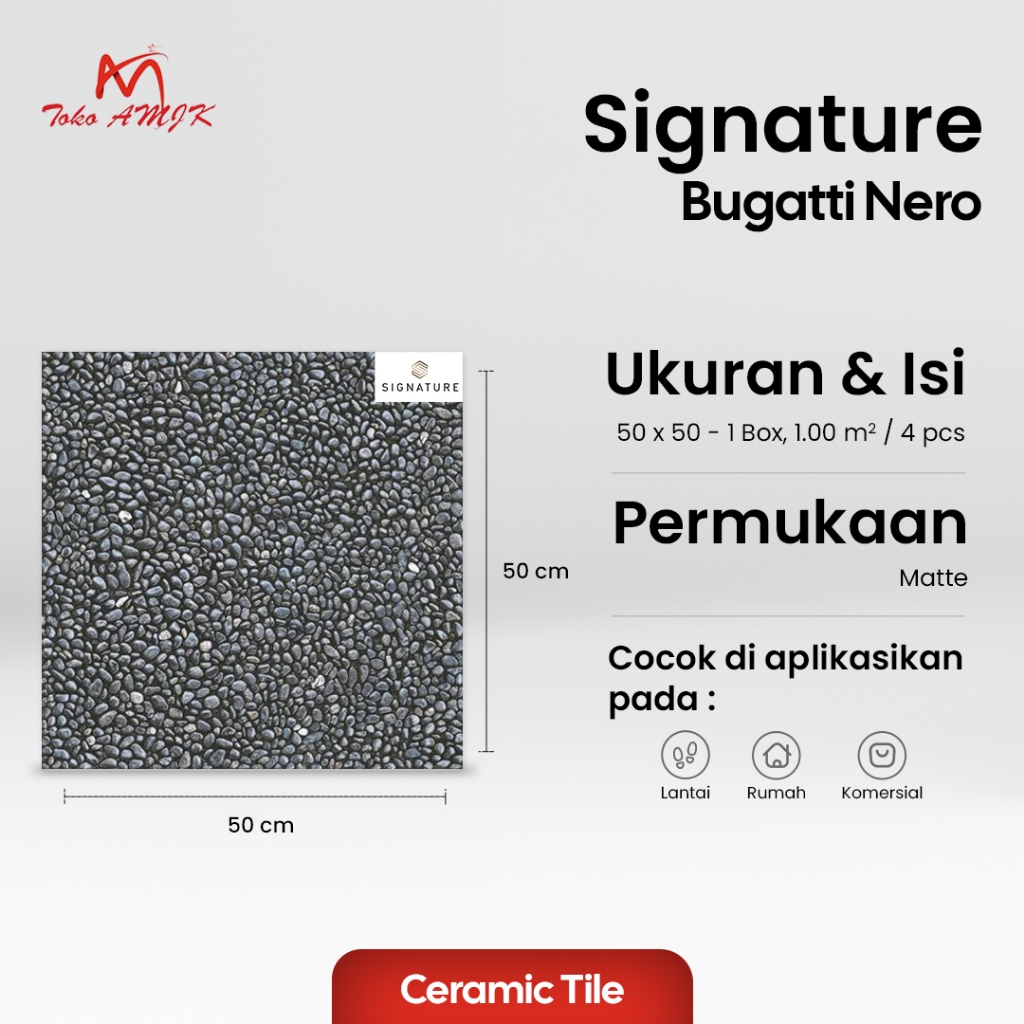 Keramik Signature 50x50 Bugatti Nero
