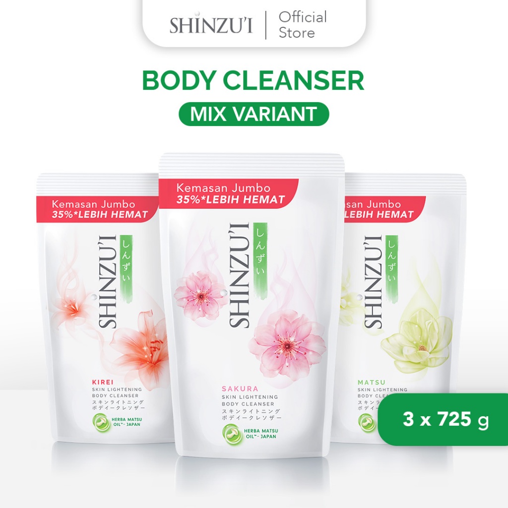 Shinzui Body Cleanser Mix Variant Refill 725gr isi 3pcs