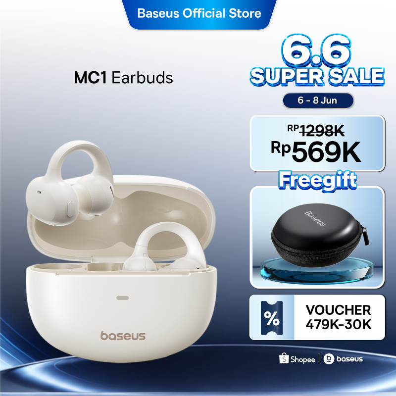Baseus Bowie MC1 Open Ear TWS Ear Clip Sport Work Headset Anting Bluetooth OWS Earphone Clip