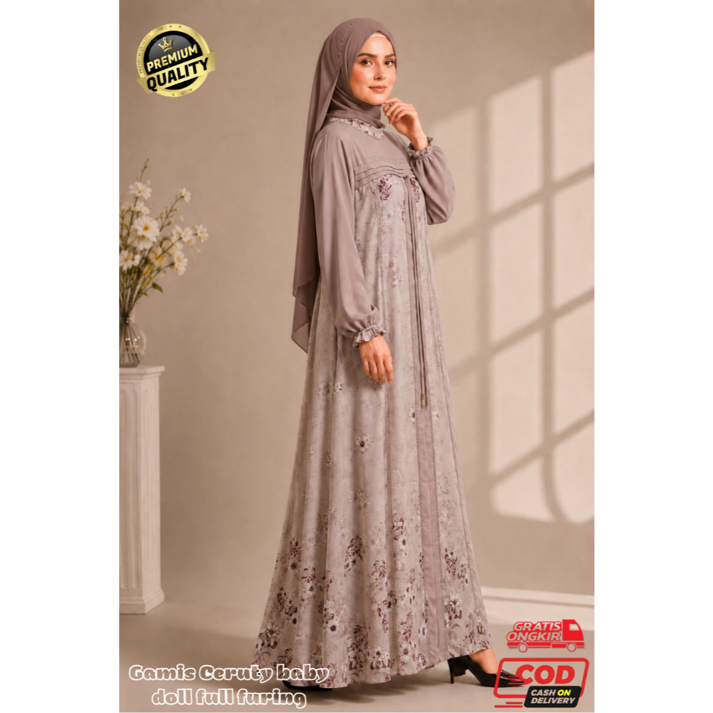 (RANDOM )QIANA DRESS By HIJRAH HIJAB COLLECTION ~ Gamis Marbella MIX Ceruty Terbaru 2026