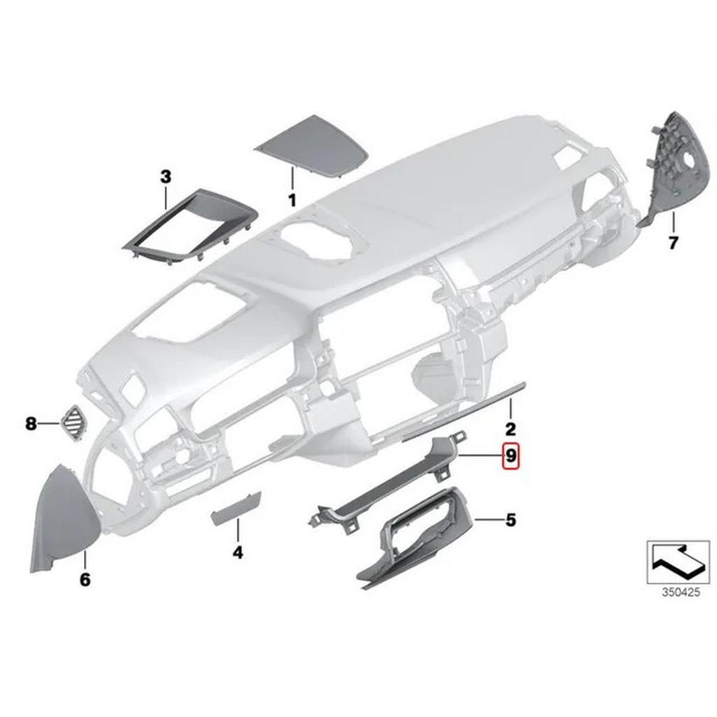 Trim Cover Original BMW F10 F11 Cover Trim Panel Bawah Speedometer