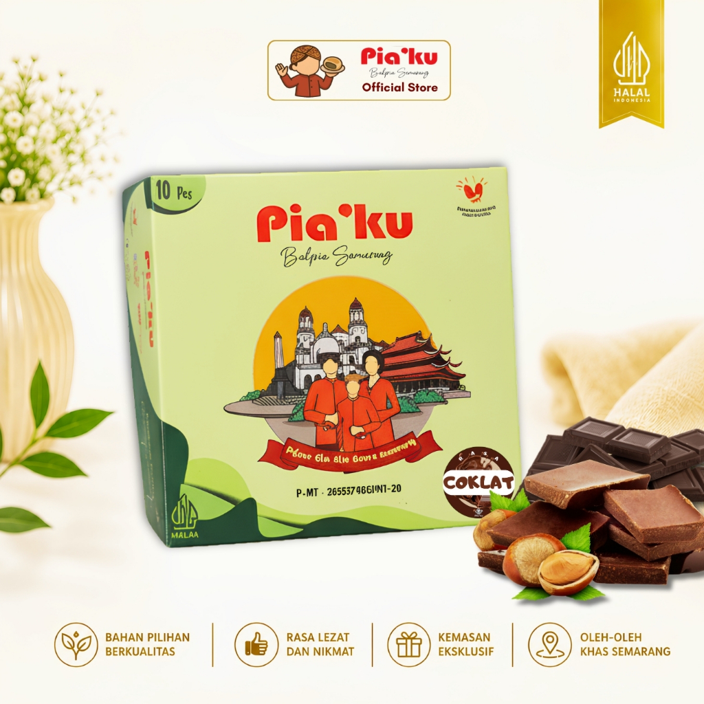 Bakpia Piaku Semarang - Rasa Coklat Isi 10 Biji | Oleh-oleh Semarang