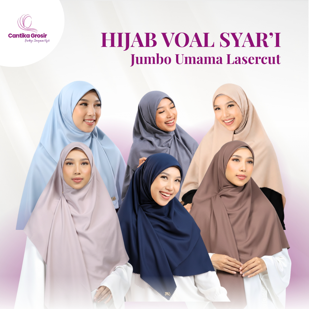 Hijab Voal Syar’i Jumbo Umama Lasercut 130x130 Jilbab Segi Empat Polos Premium