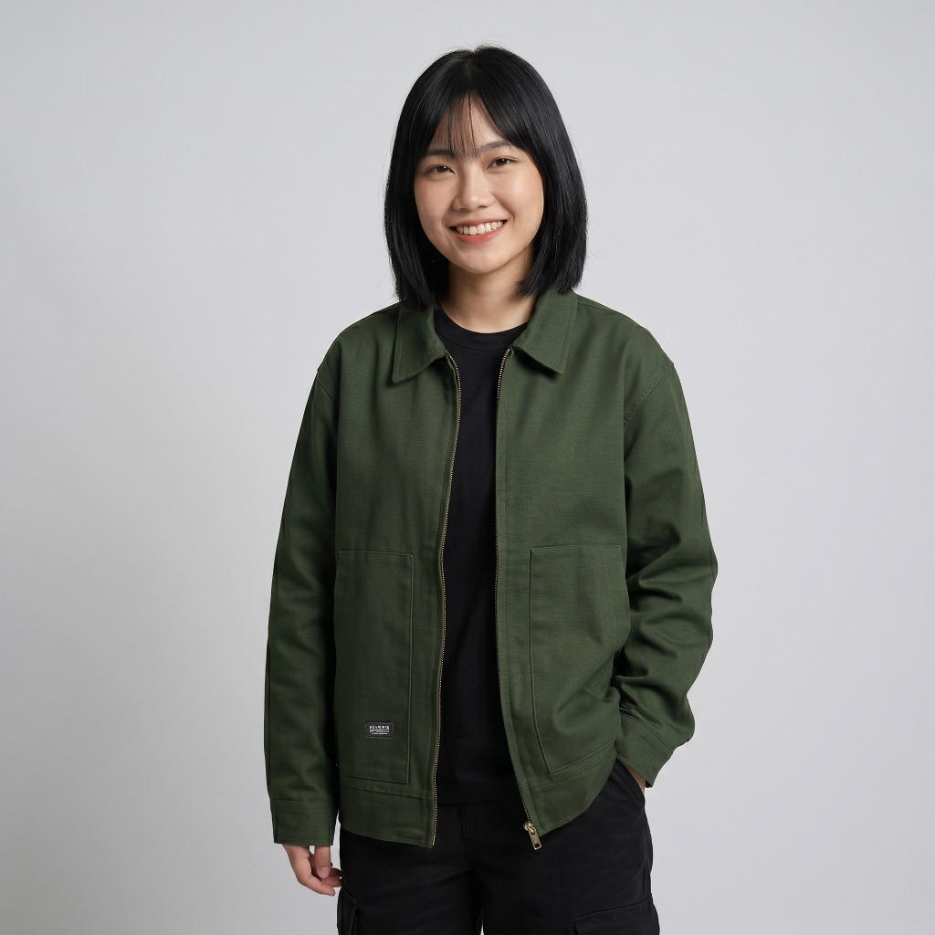 [6.6] Rown Division Deck Jacket || Beatric Green Army Jaket Kanvas