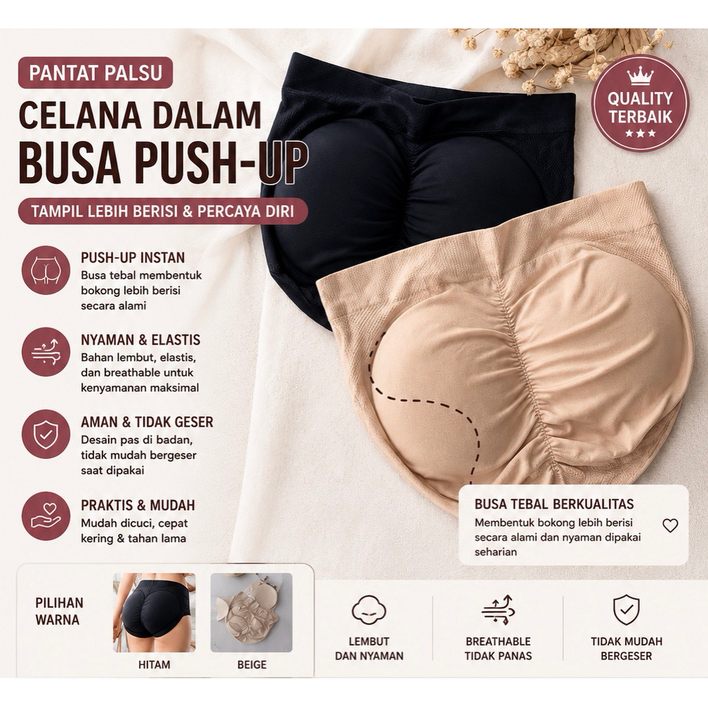 Pantat palsu / celana dalam busa / cd busa / celana dalam busa boxer