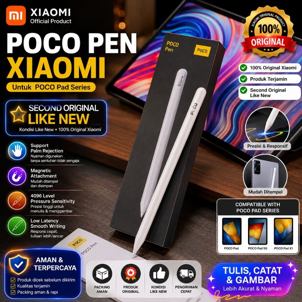 smart pen xiaomi poco pad Second like New untuk tablet poco pad original