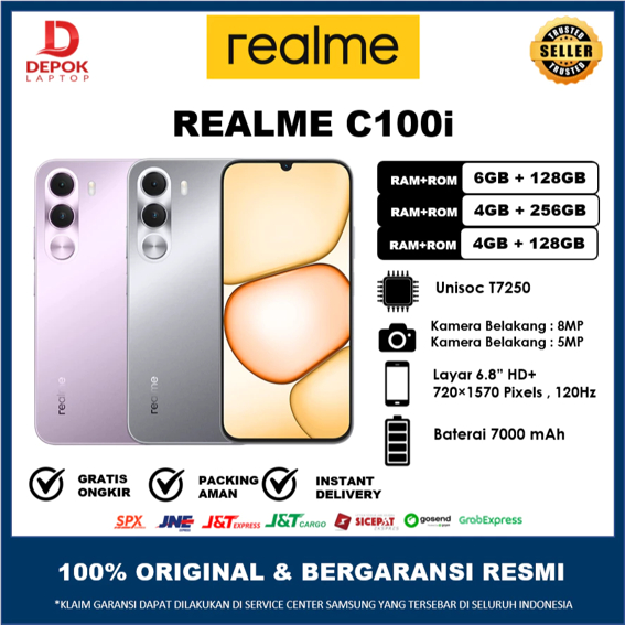 [ READY INSTANT ] NEW Realme C100i 6GB+12GB*|128GB NFC | 7000mAh | 120Hz Ultra Smooth Display | IP64
