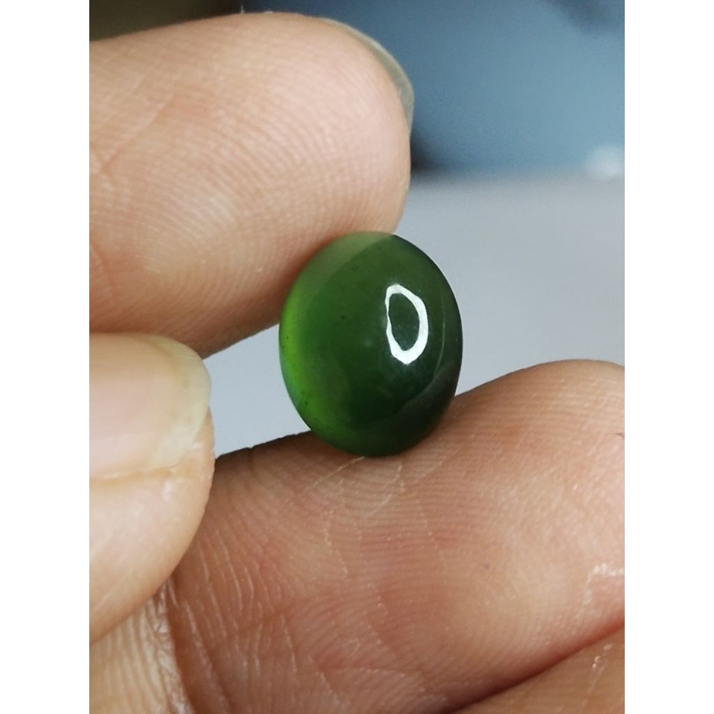 Natural Serpentine Memo 10 x 8 x 4.5 mm 3.05 Ct Giok Hijau Super Oval Cabochon NTD YGL 2479
