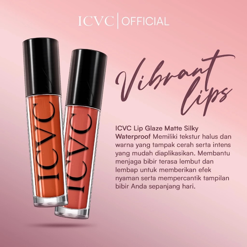 ICVC Lipstick Glaze 1041 - Lipstick Murah Tahan Lama- High Pigment Nude Series Waterproof