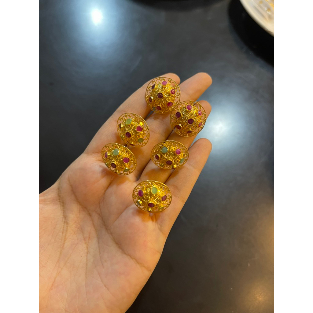 Sumpel/ Giwang Krawang Perak lapis emas