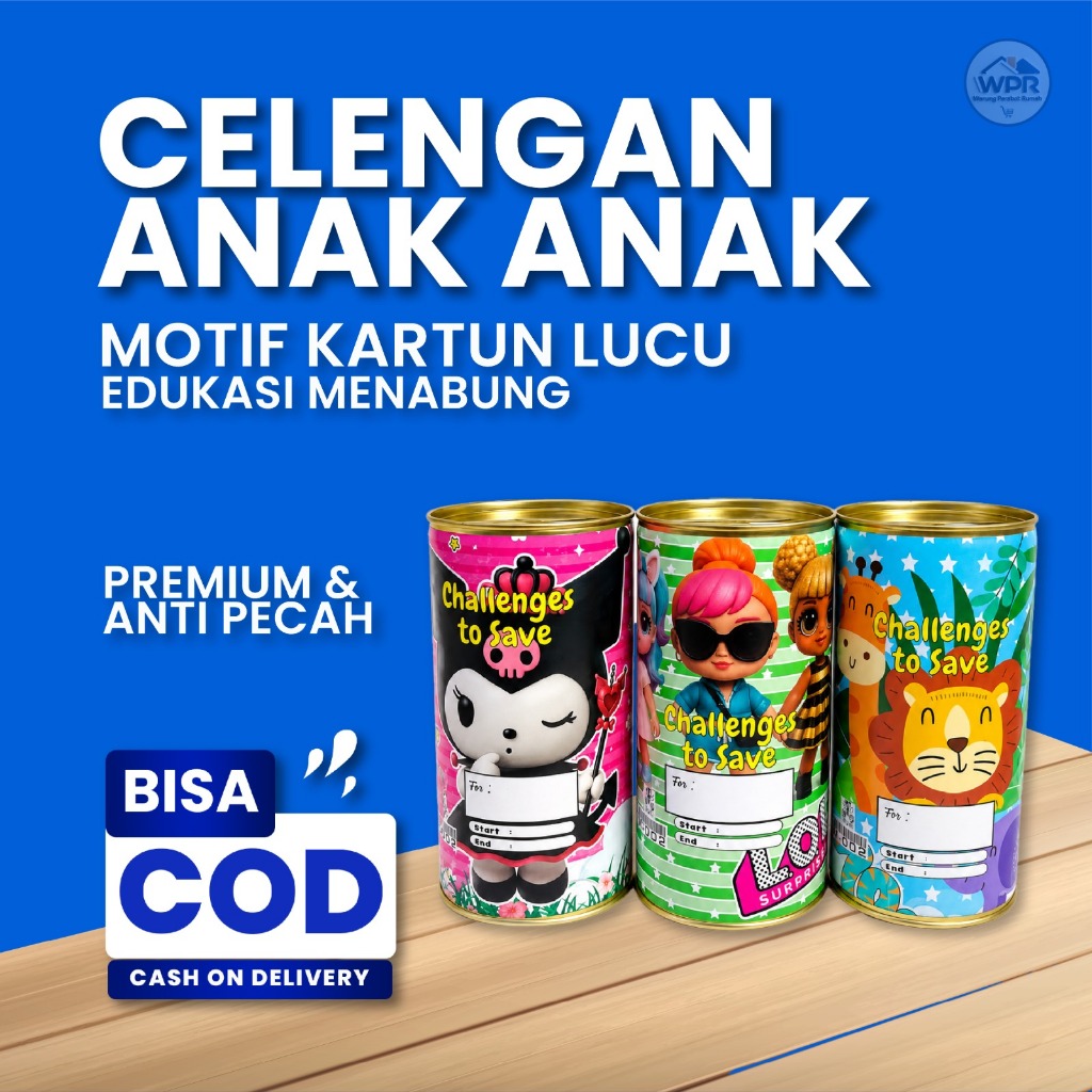 CELENGAN TARGET MOTIF KARTUN /celengan target / celengan mini 17 cm