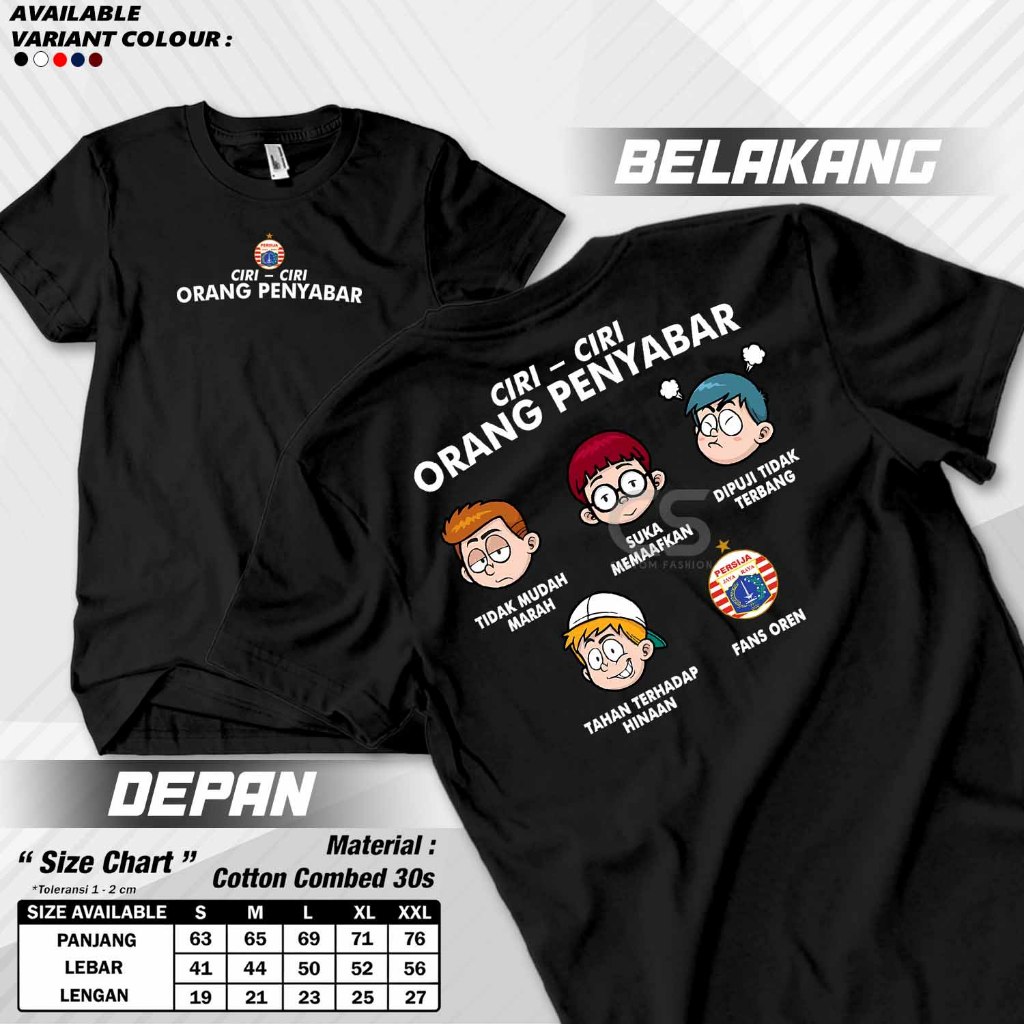 Fanatica Sport - Kaos Ciri Ciri Orang Penyabar Fans Persija Pria dan Wanita