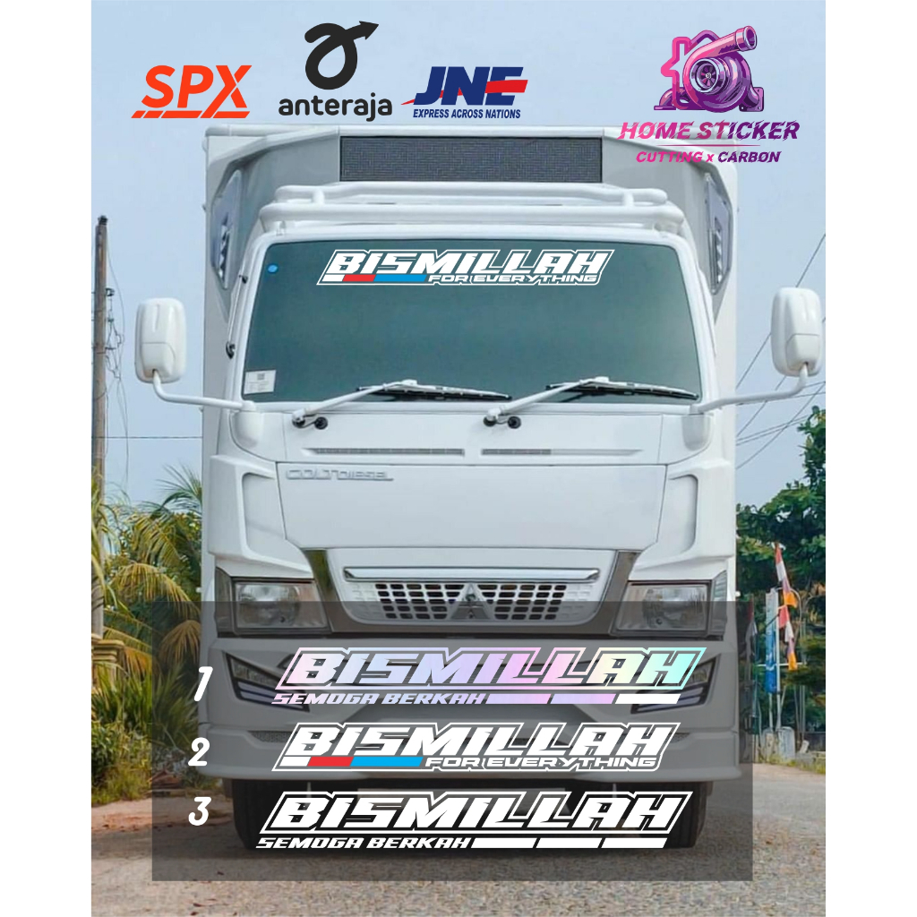 Sticker Cutting Kaca Truck,Pickup,Tulisan Bismillah-cutting stiker bismillah