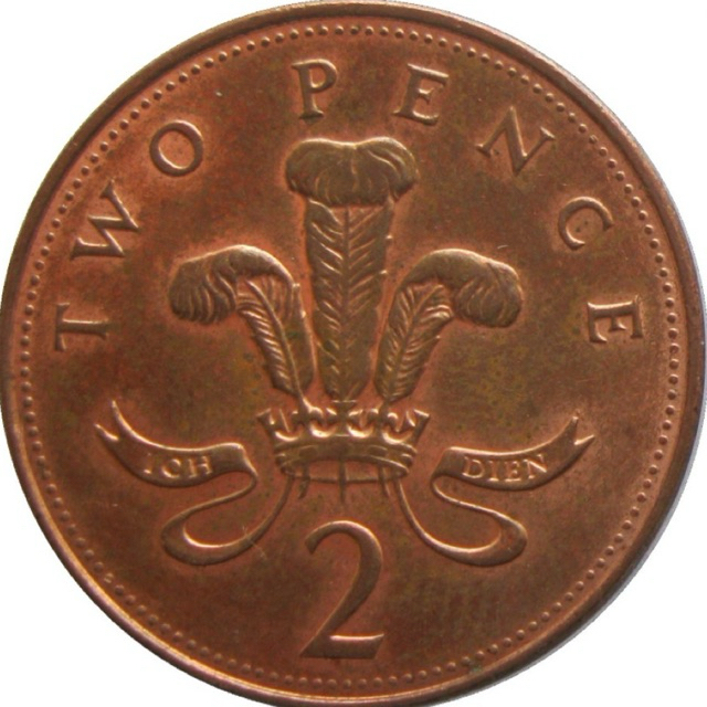 KOIN 2 PENCE ELIZABETH  ll //N#664 NEW PENCE