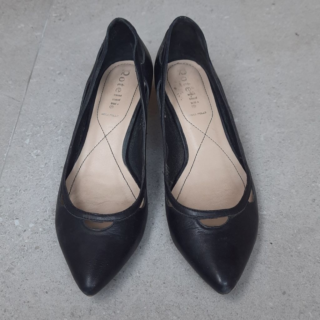 [PRELOVED / SECOND] Sepatu Kerja Heels Wanita Rotelli Leather Original - Hitam Size 36
