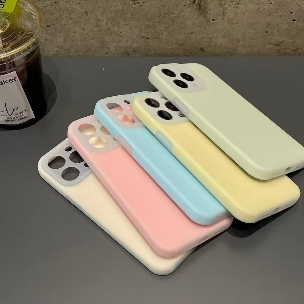 Liquid Jelly Case Macaron Pastel - Softcase Bludru Premium Full Pack for iphone 17 17pro 17promax