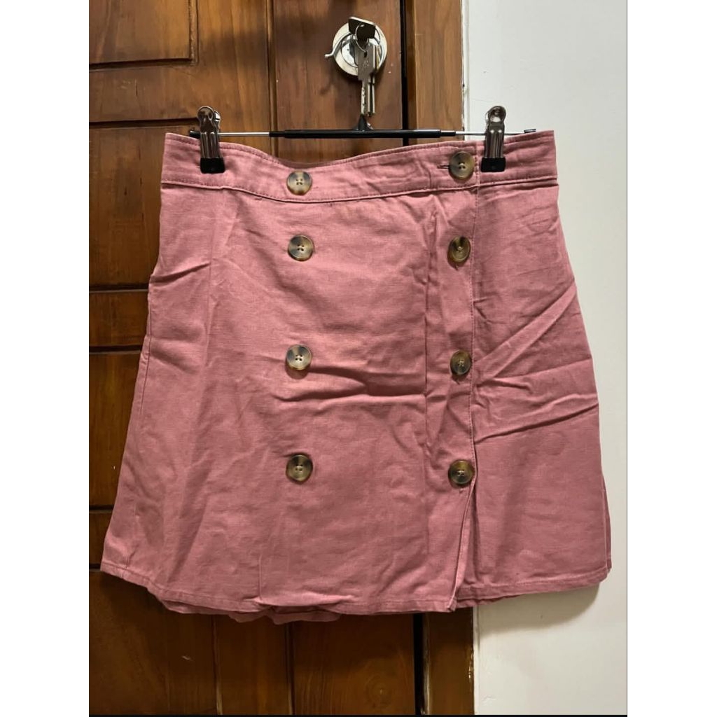 NO NEGO Anko Buttoned Mini Skirt - Dusty Pink