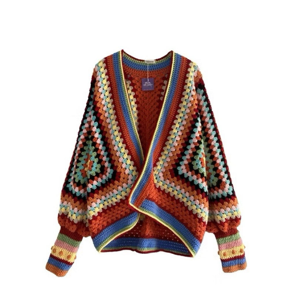Hexagon Crochet Cardigan | cardigan rajut (handmade crochet)
