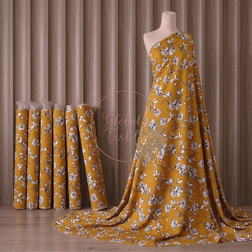 kain silk motif - kain silk sutra motif bunga impor - kain satin silk - kain satin sutra original el
