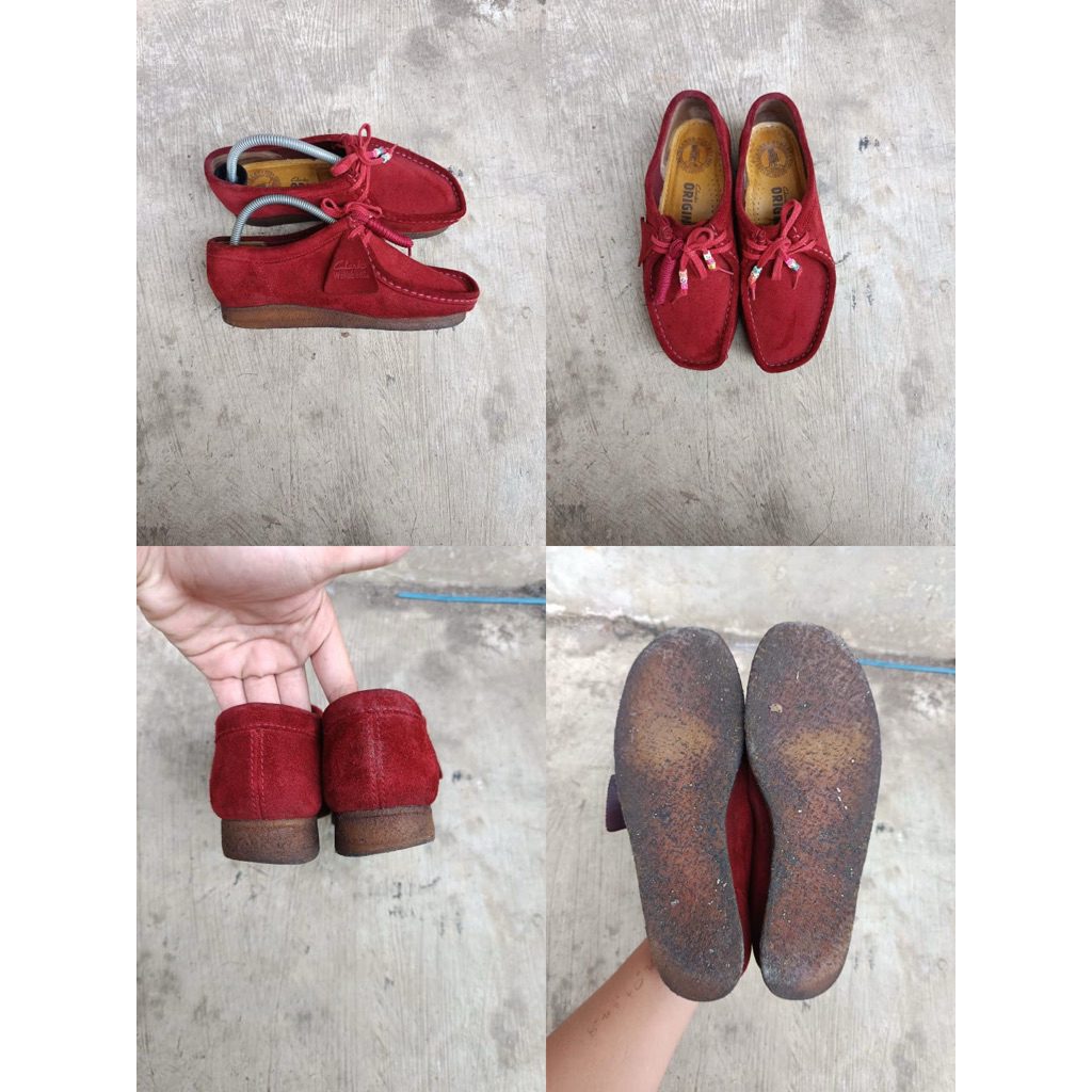 link co produk sepatu clarks wallabee maroon