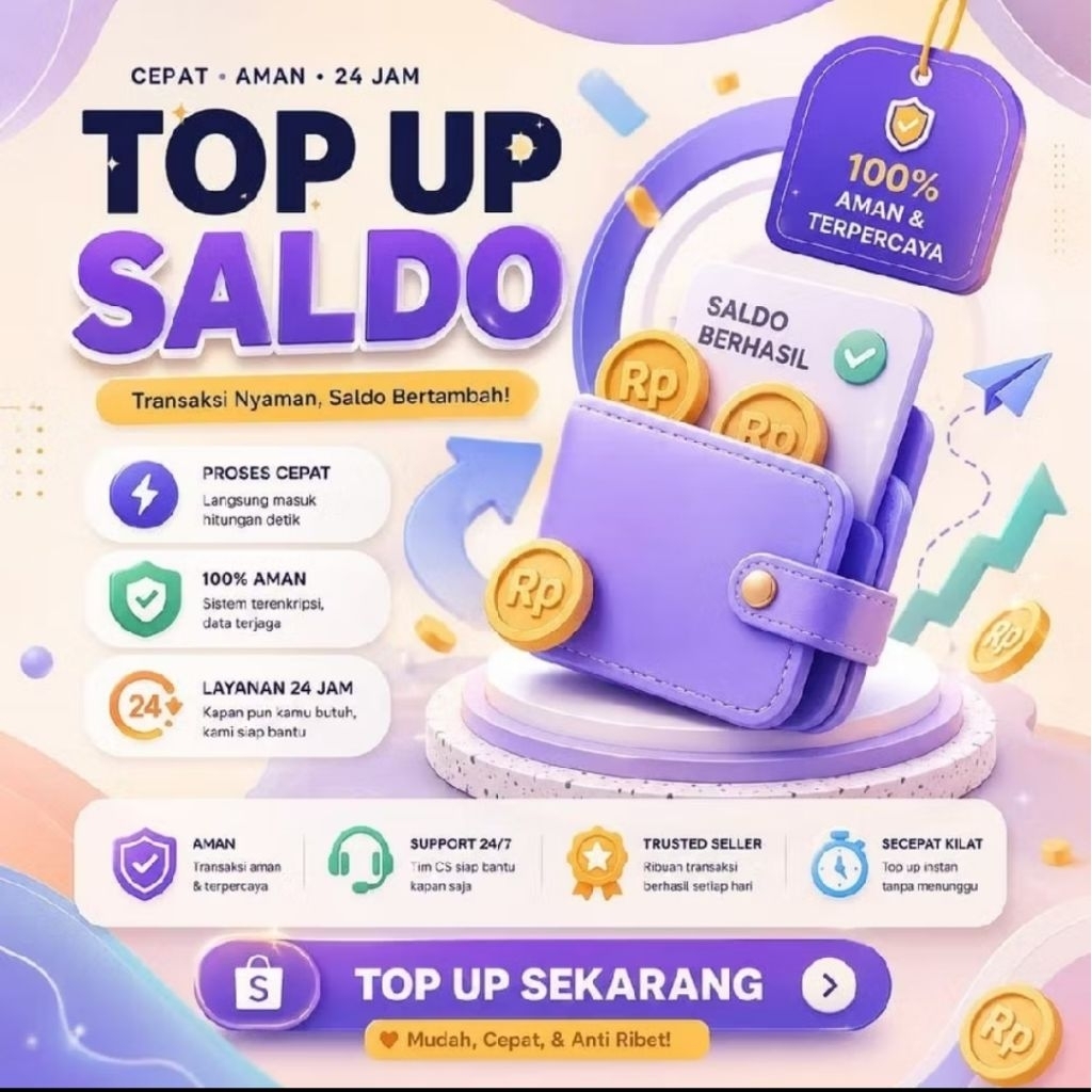 TOP UP SIZE° ISI SALDO/PULSA REGULER TRANSFER 1JT-45JT FAST
