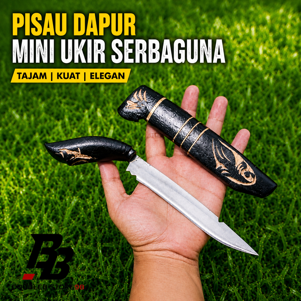 PISAU DAPUR UKIR MINI SERBAGUNA BAJA ASLI