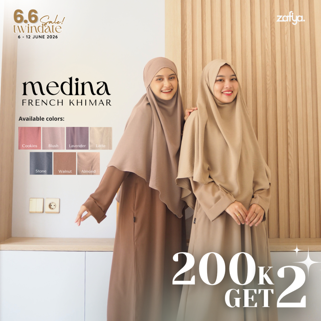 MEDINA FRENCH KHIMAR By ZAFIYA - FK Syari Airflow Crinkle Lancip Premium