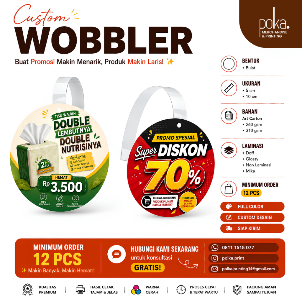 Cetak Wobbler Mika Bentuk | Wobbler Display