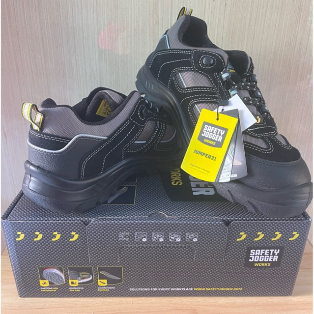 Safety Jogger Jumper31 Works Original 100% Sepatu Kerja Pria Jumper Original Berkualitas Warna Hitam